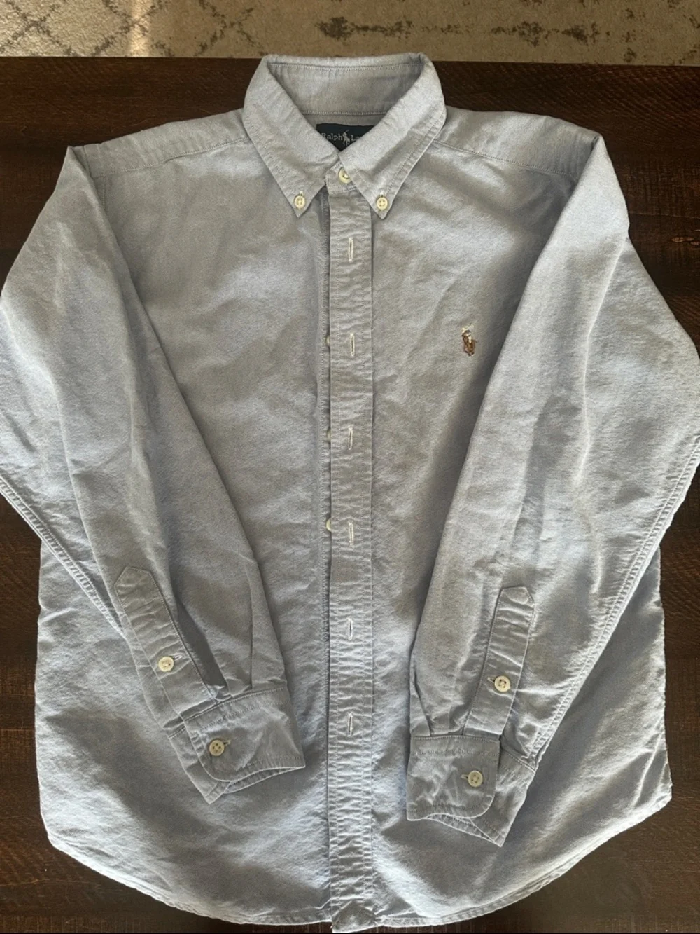 Ralph Lauren Pale Blue Button-Down Oxford Shirt - boys